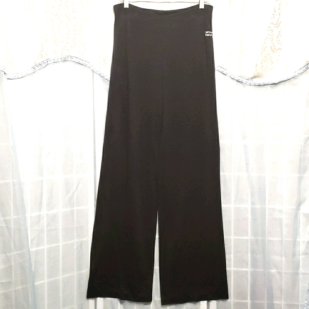 CANYON RANCH TALL BLACK WIDE LEG YOGA PANTS SZ 31W